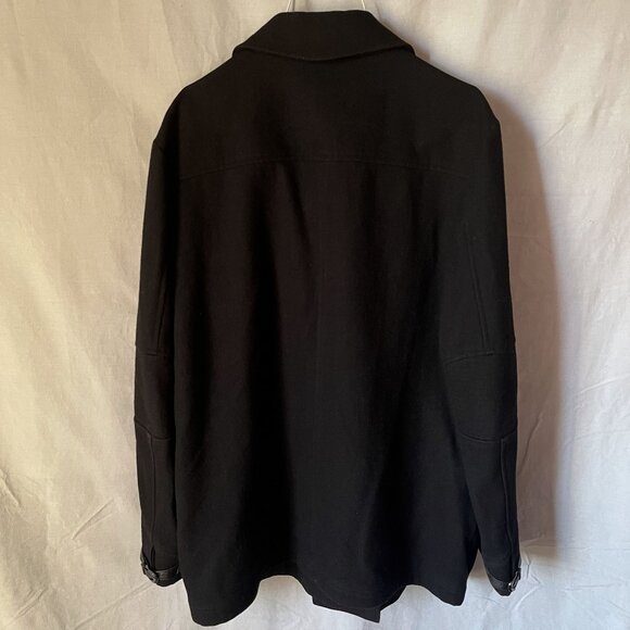 HOWE ROLLS ROYCE - BLACK Pea Coat Jacket 6 Button Buckle Collar Pocket - LARGE - Picture 5 of 6